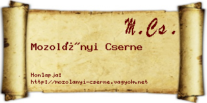Mozolányi Cserne névjegykártya